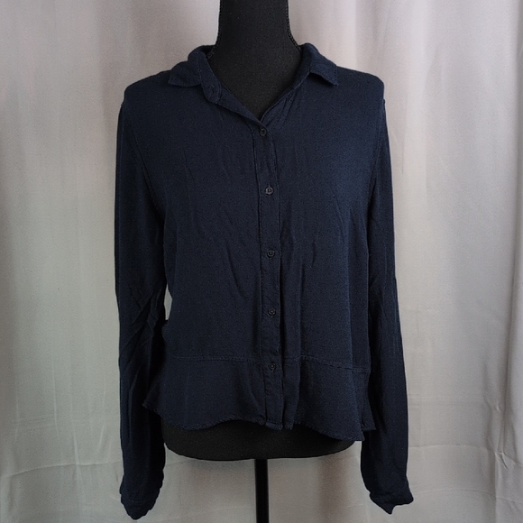 Cloth & Stone Midnight Blue Button-Down Shirt - Picture 1 of 7
